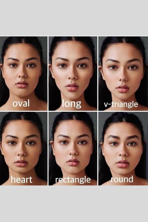 Face Shapes Guide, Sulam Alis, Face Shape Hairstyles, Square Face Shape, Heart Face, Oval Face Shapes, Heart Face Shape, Contour Makeup, Oval Faces