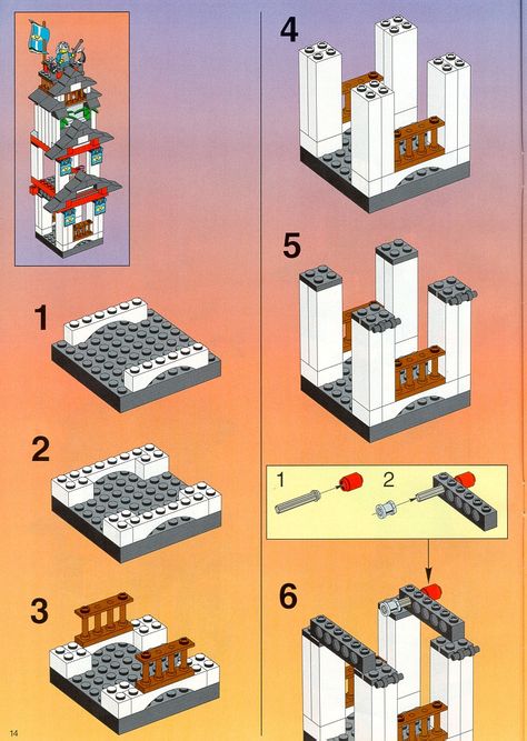 Old LEGO® Instructions | letsbuilditagain.com Lego Castle Instructions Step By Step, Free Lego Instructions Step By Step, Lego Building Instructions Step By Step, Old Lego Instructions, Simple Lego Builds, Lego Instructions Step By Step, Lego Castle Instructions, Lego Diy Projects, Lego Basic