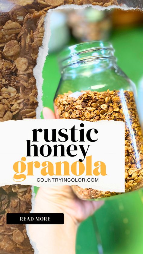 Rustic Granola Recipe: The Best Homemade Granola with Honey Granola With Honey Recipe, Oats And Honey Granola Recipe, Making Granola Recipes, Homemade Granola Honey, Granola Recipe With Honey, Diy Granola Recipe, Oat Granola Recipe, Best Granola Recipe, Honey Granola Recipe