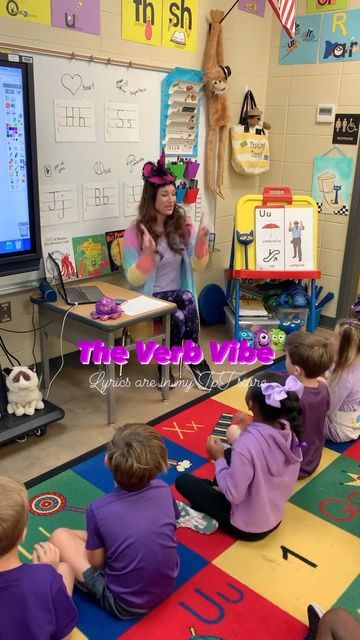 Jennifer Craft on Instagram: "I love writing songs for my kiddos! #teachersofinstagram #verbs #kindergarten #teacherlife #kindergartenteacher" Tara West Kindergarten Writing, Kindergarten Verb Activities, Kindergarten Nouns And Verbs, Making Predictions Kindergarten, Vocabulary Activities For Kindergarten, Verbs Kindergarten, Phonics Crafts, Verb Song, Teaching Nouns