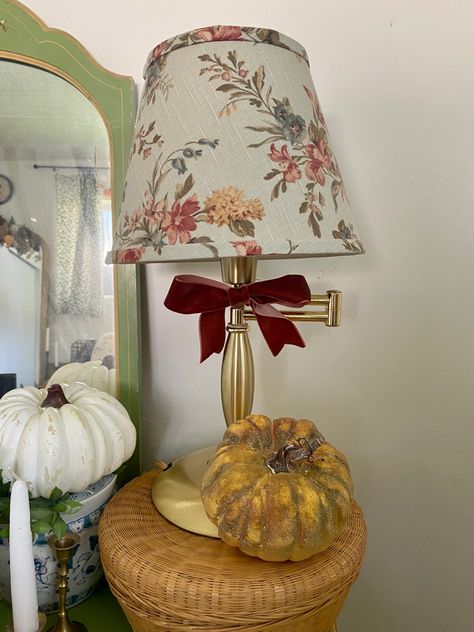 Autumn decor , velvet ribbon , cottage decor , english cottage , fall decor , cottagecore Cottage Fall Decor, Floral Lampshade, Cottagecore Cottage, Cozy Fall Decor, Dried Florals, Autumn Decor, English Cottage, Velvet Ribbon, Cozy Fall