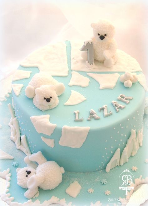 Polar Bear Cakes Ideas, Arctic Animals Birthday Cake, Polar Bear Cakes, Polar Bear Birthday Cake, Ice Bear Cake, Arctic Cake, Arctic Party, Polar Bear Cake, Polar Bear Party