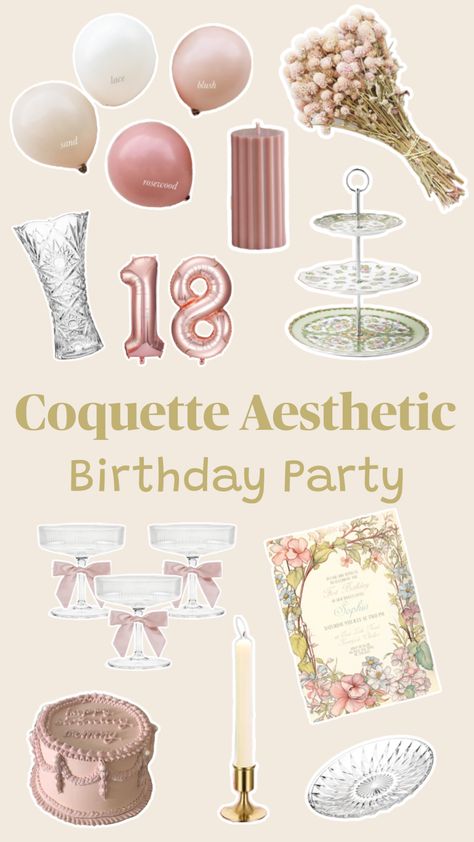 Coquette Birthday Party 🎀 #couquettebirthday #couquetteaesthetic #girlsbirthdayparty #sweet16 #eighteenthbirthdayparty #victorianbirthday #birthdaythemes #birthdayideas Follow my shop @Chelsalately on the @shop.LTK app to shop this post and get my exclusive app-only content! #liketkit #LTKparties #LTKfamily #LTKstyletip @shop.ltk https://liketk.it/4sEp5 Coquette Aesthetic Birthday, Aesthetic Sweet 16, 16 Birthday Ideas, Sweet 16 Birthday Ideas, Coquette Birthday Party, Victorian Birthday, Aesthetic Birthday Party, Pink Birthday Theme, Coquette Birthday