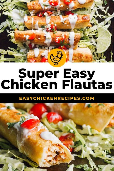 Mexican Fried Chicken, Chicken Flautas Recipe, Rolled Chicken Tacos, Fried Chicken Tacos, Flautas Recipe, Rolled Tacos, Fried Chicken Taco, Chicken Flautas, Taquitos Recipe