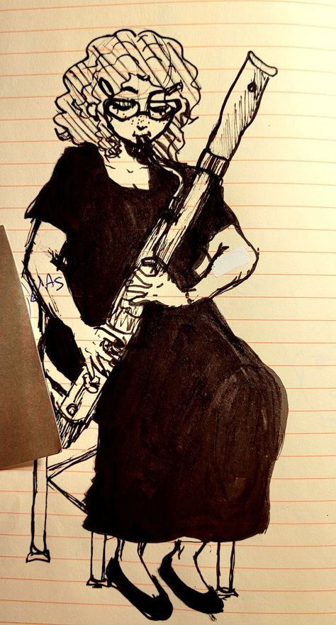 Bassoon Drawing, Flute Reference, Bassoon Aesthetic, Bassoon Memes, Clarinet Drawing, Flute Memes, Music Table, The Sorcerer's Apprentice, Band Jokes