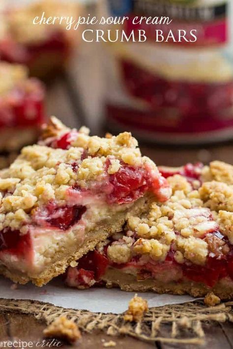 Sour Cherry Recipes, Cherry Pie Bars, Crumb Bars, The Recipe Critic, Recipe Critic, Cherry Desserts, Dessert Bar Recipe, Pie Bars, Cherry Recipes