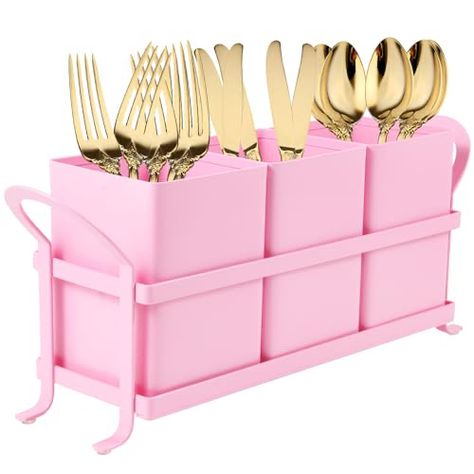 Pink Kitchen Utensils, Cutlery Caddy, Silverware Caddy, Cutlery Organizer, Camping Cutlery, Flatware Holder, Flatware Caddy, Silverware Organization, Utensil Caddy