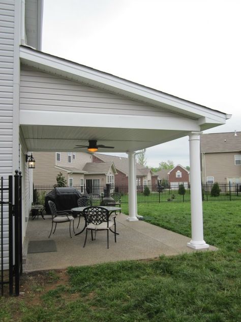 Patio Covers Nashville TN | Stratton Exteriors (615) 750-2148 Shed Roof Patio Cover Ideas, Simple Patio Cover, Patio Covering Ideas, Lean To Patio Cover, Patio Cover Plans, Patio Roofs, New Patio Ideas, Screened Patio, Roof Patio