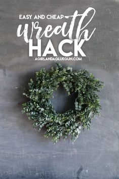 easy-and-cheap-wreath-hack Cheap Wreaths, Diy Wreaths Decor, Door Wreaths Diy, Magnolia Wreath, Green Wreath, Greenery Wreath, Wreath Tutorial, Pretty Green, Everyday Wreath