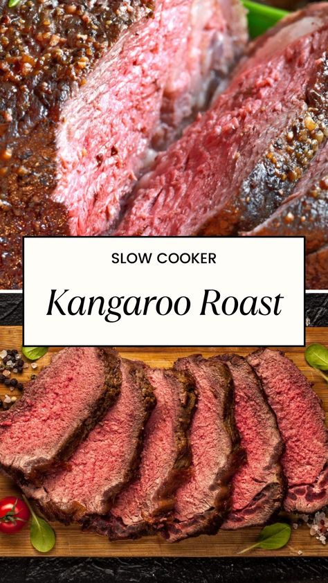 Slow Cooked Kangaroo Roast Kangaroo Recipe, Juniper Berries, Slow Cooker Dinner, Slow Cook, Best Slow Cooker, Rosemary Leaves, Wild Game, Recipe Boards, Slow Cooked