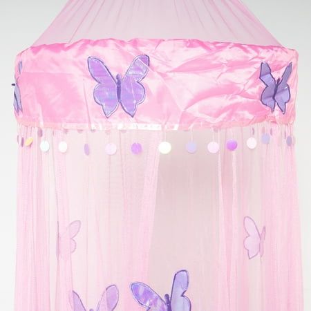 Octorose  Butterfly Bed Canopy Mosquito NET Crib Twin Full Queen King Hoop canopy with butterfly on the body and top.Small Holes high quality 100% polyester mesh netting material. Size: 60 CM diameter on top, 250 CM high, 1200 CM around the bottom.Foldable top ring. easy carry. easy set up. hang up from celling. one piece of hardware hook included. Easy machine wash. canopy with one opening.Mutiple color availabe Size: fit twin, full, queen, king, CK..  Color: Pink. Hanging Canopy Bed, Canopy Bed Decor, Hoop Canopy, Butterfly Bed, Hanging Canopy, Butterfly Bedding, Insect Screening, Romantic Picnics, Unique Clocks