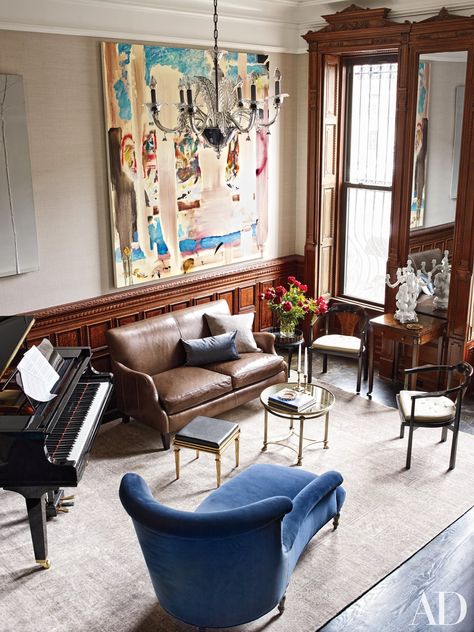 Image David Burtka, New York Townhouse, Nyc Townhouse, Neil Patrick, Hot House, Neil Patrick Harris, Piano Room, Design Salon, Charles & Ray Eames