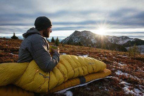 Camping Photo, Down Sleeping Bag, Sleep Clothes, Living On The Road, Sleeping Bags, Camping Picnic, Backpacking Travel, Hiking Gear, Perfect Bag