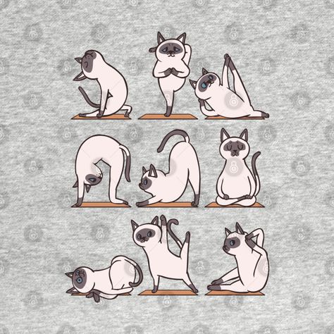 Yoga Cat Illustration, Dancing Cat Illustration, Dancing Cat Drawing, Yoga Animals, Preschool Yoga, Meditating Cat, Yoga Cartoon, Meow Art, Cat Graphic Design