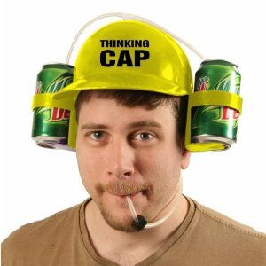 Beer Can Hat, Beer Costume, Thinking Cap, Homemade Beer, Mustache Party, Mardi Gras Costumes, Beer Caps, Funny Costumes, How To Make Beer