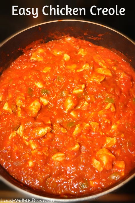 Easy Chicken Creole Recipe - Laugh With Us Blog Chicken Creole Recipe, Tavern Ideas, Chicken Creole, Tomatoes And Chicken, Chicken Reci, Creole Kitchen, Creole Chicken, Cajun Spices, Creole Sauce