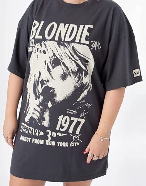 Blondie Direct from New York 1977 Tour Oversized T-Shirt Oversized Band Tee Outfits, Blondie T Shirt, Oversized Band Tee, Creepy Cute Fashion, Womens T Shirt Dress, Festival Merchandise, New York Tours, Oversized T Shirt Dress, Oversized Graphic Tee