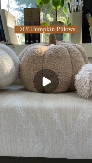 DIY_Ideas_22 on Instagram: "✨ DIY Pumpkin Pillows! 🎃🍂 Get ready for a cozy fall craft night with friends! Swipe to learn how to make these adorable pumpkin pillows. Here’s everything you need, from materials to step-by-step instructions:  Materials: 🧡 Fabric for the pumpkin 🤎 Burlap 💛 Poly-fil stuffing 🎃 Styrofoam unicorn horns (found at Joann's) ❤️ Krazy craft glue ✂️ Scissors 🧵 Strong upholstery thread 🪡 Tapestry needle 🌾 Jute string  Instructions:  🧡 Cut your fabric into a rectangle:  Large: 44.5” x 21.5” Medium: 35” x 15” Small: 22” x 11” 🧵 Sew a running stitch along both long edges of the fabric and leave a few inches of thread on both ends.  🧡 Fold the fabric in half (fluffy side in) and stitch along the short edge.  🎃 Pull the thread at one end to close the bottom of th Diy Large Fabric Pumpkins, Diy Stuffed Pumpkins, Diy Pumpkin Pillow, Pumpkin Pillows Diy, Stuffed Pumpkins Fabric, Styrofoam Pumpkin Crafts, Pumpkin Pillow Diy, Sherpa Pumpkins, Fabric Pumpkins Diy