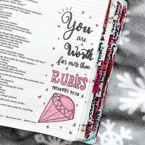 Proverbs 31:10 ❤️🌹 “She is more precious than rubies.” - Bible: @theinspirebible Markers: @zebrapen_usa Mildliners Pens: @tombowusa Brush Pens - follow @rise.above.the.waves for more Christian content like this! - #bible #biblegirl #biblejournalingcatholics #bibleverse #biblestudy #proverbs31 #proverbs31wife #proverbs31woman #proverbsforliving #proverbs31girl #feminine #feminism #femininitytips #feminineenergy #bibleart #bibleartjournaling #bibleartjournal #bibleartwork #biblejournal... Proverbs 31 Wife, More Precious Than Rubies, Femininity Tips, Bible Artwork, Proverbs 31 10, Christian Content, Proverbs 31 Woman, Brush Pens, Bible Art Journaling