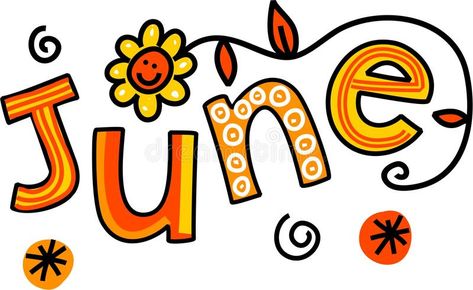 June Clip Art. Whimsical cartoon text doodle for the month of June , #Sponsored, #Art, #Whimsical, #June, #Clip, #doodle #ad June Pictures, Arts Month, Fb Cover Photos, Scrapbook Borders, Month Stickers, Signature Ideas, Banner Images, Crochet Magazine, Educational Worksheets