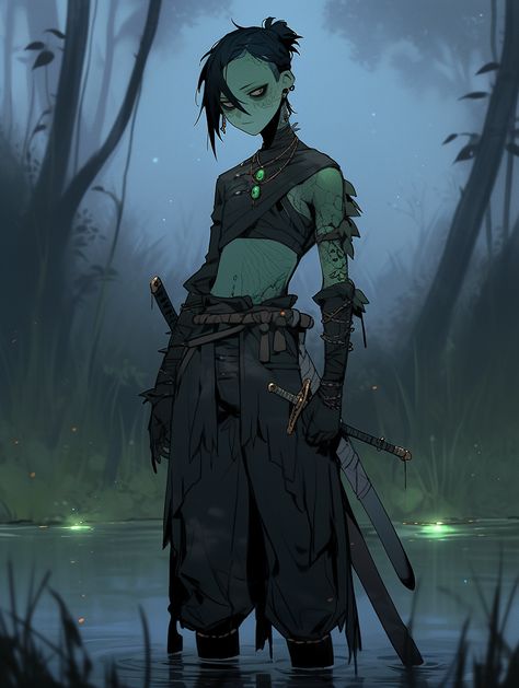 Druid Rogue Dnd, Nonbinary Dnd Character, Verdan Dnd, Dnd Pirate Character Design, Yuan Ti Character Art, Dnd Character Inspiration, Rogue Dnd, Batman Art Drawing, Rogue Character