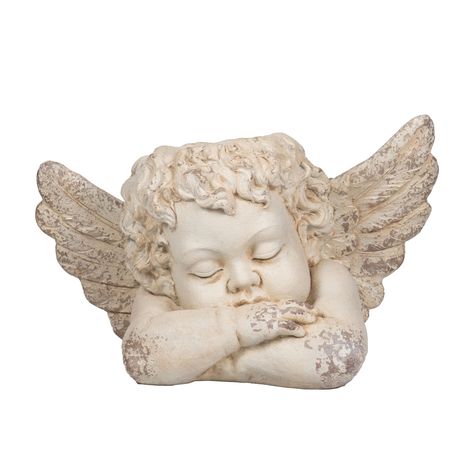 Angel S, Heavenly Places, A&b Home, White Tone, White Planters, Tight Curls, Angel Face, Outdoor Planters, Garden Statues