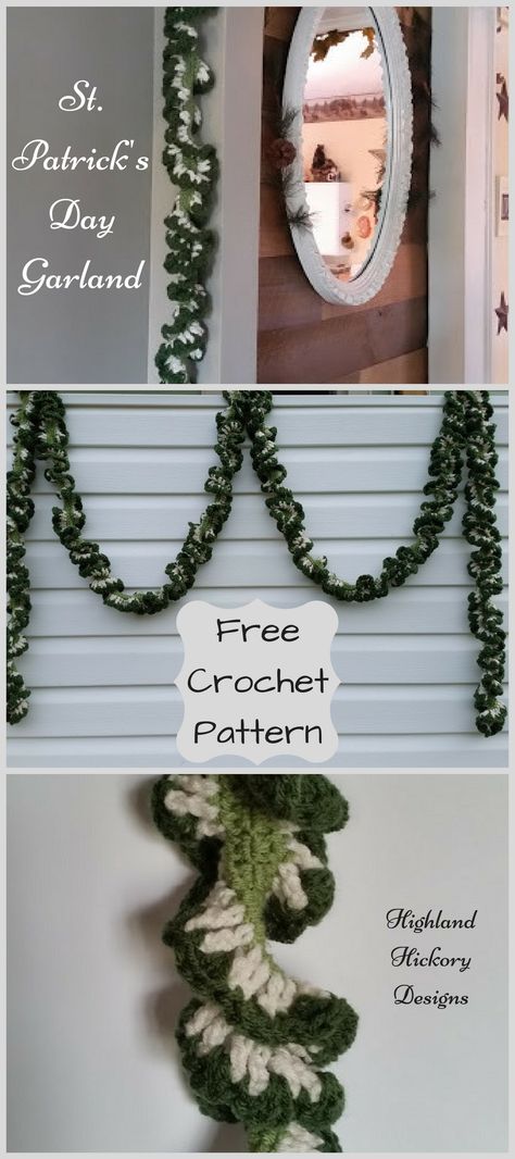 Crochet Holiday Garland. Free Pattern. Customize the colors and length. Crochet Christmas Garland, Crochet Holiday, Crochet Bunting, Diy Christmas Garland, Holiday Garland, Crochet Garland, Christmas Garlands, Confection Au Crochet, Crochet Christmas Trees