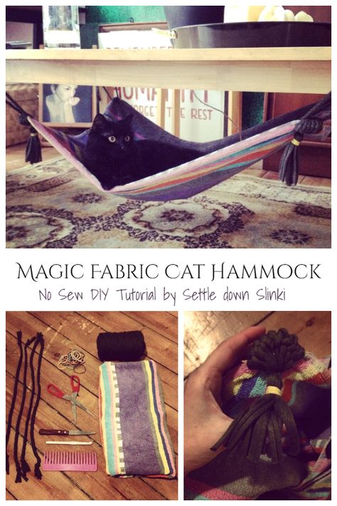 Crochet Cat Hammock Tutorial, No Sew Cat Hammock, Outdoor Cat Hammock, Diy Cat Window Hammock, Diy Cat Hammock Easy, Macrame Cat Hammock Tutorial, Cat Enrichment Diy, Cat Hammock Pattern, Cat Hammock Diy