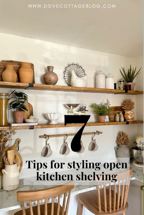 Open kitchen shelves Styling Kitchen Shelves, Styling Open Kitchen Shelves, How To Decorate Kitchen Shelves, Berry Avenue Codes Clothes, Hype Beast Bedroom, Floating Shelf Kitchen, Kitchen Shelf Styling, Kitchen Open Shelves, Berry Avenue Codes