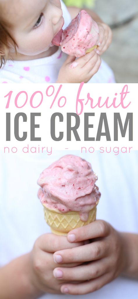 This ice cream is made of ONLY fruit!  The texture is identical to soft-serve ice cream.  Such a great healthy alternative for kids and adults alike! Ice Cream Breakfast, Breakfast Ice Cream, Granitas, Ice Cream For Breakfast, Fruit Ice Cream, Fruit Ice, Healthy Ice Cream, Soft Serve Ice Cream, Homemade Ice Cream