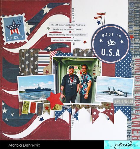 Stars & Stripes Simple Set - Made In the USA - Scrapbook.com Military Scrapbook, Patriotic Scrapbook, Uss Yorktown, Sketch Simple, Pocket Page Scrapbooking, Ride The Wave, Adoption Day, Enjoy Your Weekend, Scrapbook Page Layouts