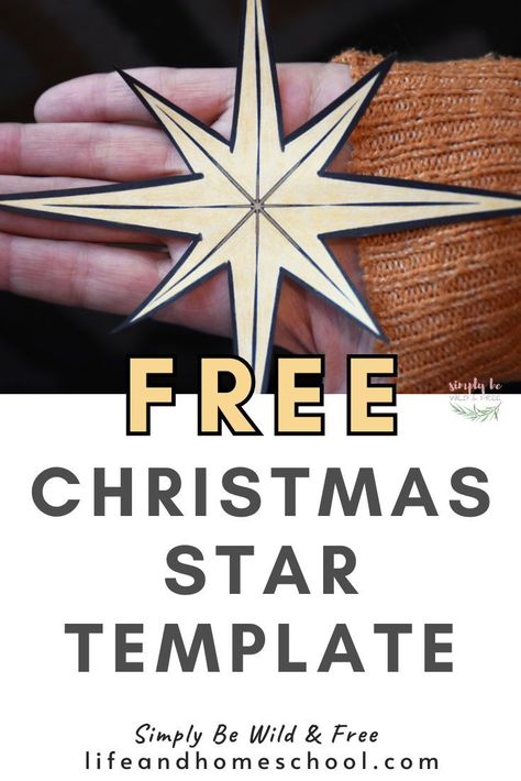 Create an awesome paper nativity scene or use as a DIY Christmas decoration! This free Christmas printable has so many awesome uses! Christmas Star Template, Star Template Printable, Free Christmas Printable, Diy Christmas Star, Christmas Sunday School, Nativity Star, Star Template, Christmas Traditions Family, Christmas Activity