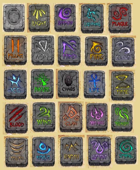 Runic Magic Aesthetic, Magic Runes Fantasy Art, Element Runes, Elemental Powers Magic, Elemental Runes, Elements Powers, Types Of Elements, Power Elements, Ability Ideas