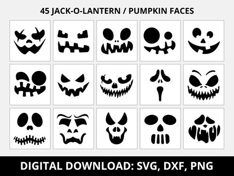 Scary Jack O Lantern Faces, Pumpkin Carving Faces Easy, Doctor Who Cakes, Halloween Pumpkin Faces, File Drawing, Scary Pumpkin Faces, Halloween Lantern, Cricut Images, Jack O Lantern Faces