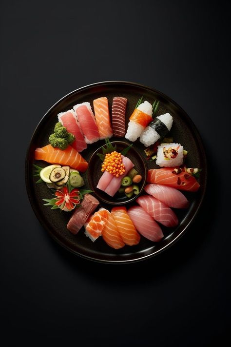 Japanese Food Photography, Restaurants In Japan, Sushi Menu, Types Of Sushi, Famous Food, Sushi Night, Salmon Sushi, Gourmet Dinner, Sushi Art