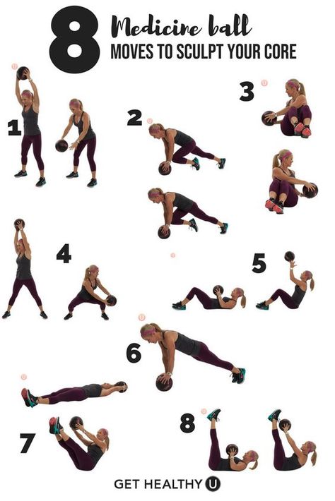 Try these 8 medicine moves for a quick and effective workout :) Workouts With A Medicine Ball, Core Workout Medicine Ball, Med Ball Core Workout, Medicine Ball Core Workout, Slamball Exercises, Workouts With Medicine Ball, Weighted Ball Workout, Medball Workout, Slam Ball Exercises