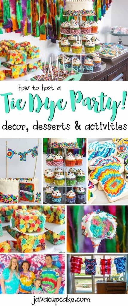 Tie Dye Food Ideas Birthday, Tie Dye Drinks, Tie Dye Treats, Tie Dye Party Games, Tie Dye Birthday Party Activities, Tye Dye Theme Party, Tie Dye Birthday Party Ideas Food, Tye Dye Bday Party Ideas, Tye Dye Food Ideas