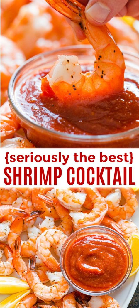 Homemade Shrimp Cocktail is impressive and easy with the best oven-baked shrimp and zesty shrimp cocktail sauce. Way better than a store-bought shrimp ring! #shrimpcocktail #shrimpcocktailrecipe #shrimpcocktailsauce #cocktailsauce #homemadecocktailsauce #condiments #dip #shrimp #appetizer #shrimpappetizer Homemade Shrimp Cocktail, Oven Baked Shrimp, Shrimp Ring, Shrimp Cocktail Recipe, Shrimp Cocktail Sauce, Homemade Cocktail Sauce, Cocktail Sauce Recipe, Cocktail Shrimp Recipes, Sauce Cocktail