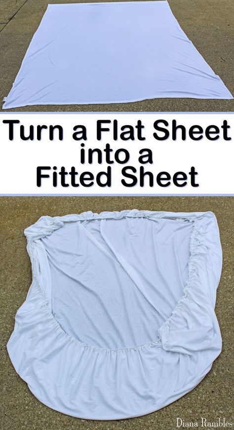 How to Sew a Fitted Sheet from a Flat Sheet Tutorial - Need another fitted sheet? See how easy it is to sew a fitted sheet out of a flat sheet. This tutorial is perfect for RV mattresses. Sewing Fitted Sheets, Clothes For Teens, Fat Quarter Projects, Beginner Sewing Projects Easy, Leftover Fabric, Creation Couture, Fit Ideas, No Sew, Sewing Projects For Beginners