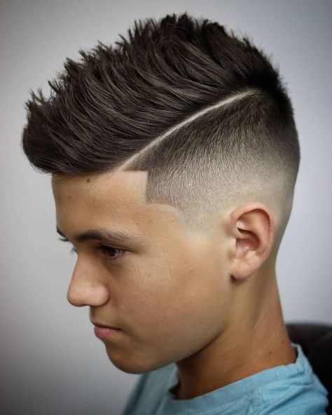 Kids Mohawk Haircuts: For Boys + Girls Boy Mow Hawk, Boys Euro Hawk Haircut, Fohawk Haircut Fade Kids, Boys Haircut Faux Hawk, Boys Fohawk Haircut Kids, Little Boy Mohawk Faux Hawk, Mohawks For Boys, Little Boy Faux Hawk, Eurohawk Boys Haircut