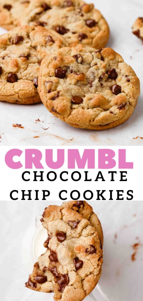 Crumble Chocolate Chip Cookie Recipe, Chocolate Chip Cookies Copycat, Chip Cookies Copycat, Crumbl Chocolate Chip Cookies, Crumble Cookie Recipe, Milk Chocolate Chip Cookies, Chewy Cookies, Classic Cookies, Bakery Recipes