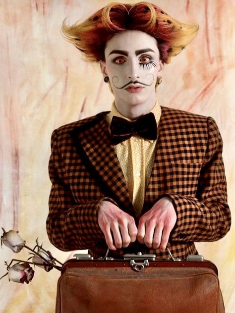 Drag King Makeup, Pierrot Clown, Drag Make-up, Drag King, Drag Makeup, A Clown, Clown Makeup, Pose Reference Photo, Cabaret