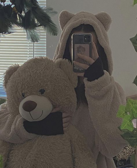 big brown bear plushie | cute, soft bear hoodie Teddy Bear Aesthetic Outfit, Big Teddy Bear Aesthetic, Bear Aesthetic, Soft Bear, Bear Plushie, Big Hoodies, Big Teddy Bear, Baggy Hoodie, Muslim Outfits Casual