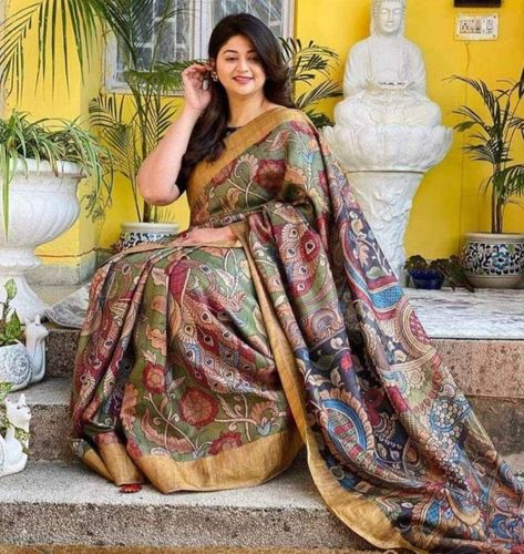 Tussar Silk Saree With Price, Silk Kalamkari Sarees, Kalamkari Blouse, Kalamkari Sarees, Tussar Silk Sarees, Blouses Designs, Silk Sarees With Price, Block Print Saree, Indian Saree Blouse