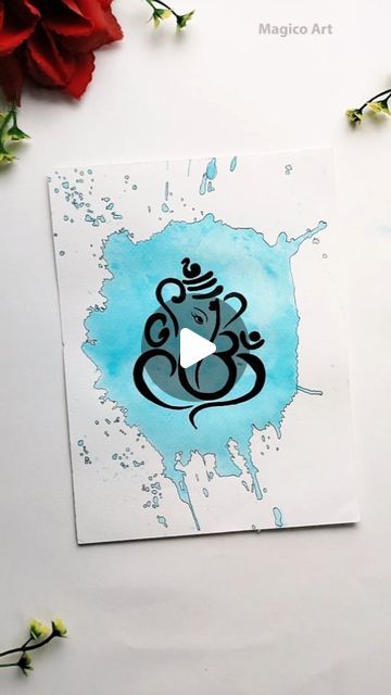 Magico Art on Instagram: "Bolo Jai Shree Ganesh 🙏🏻❤️ Water Spill Ganesha Painting 😍☺️ . . . . . . #artreels #trendingreels #festivalseason #ganpatibappamorya #ganeshchaturthi #ganeshapainting #magicoart_ #explore #foryou #viralreels #painting" Water Spilling Drawing, Shree Ganesh Drawing, Ganesha Art Drawing Easy, Water Spill Drawing, Cute Ganesha Drawing, Easy Ganesha Drawing, Spill Painting, Ganesh Drawing, Jai Shree Ganesh