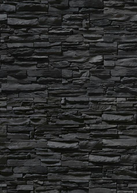 Black stone wall Black Stone Wall, Wall Texture Types, Garden Fence Decoration, Ceiling Texture Types, Stone Texture Wall, Stone Wall Texture, Texture Stone, Black Brick Wall, Stone Background