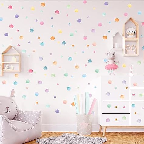 Wallpaper Kids Bedroom, Circle Window, Kindergarten Wallpaper, Heart Wall Decal, Stickers Colorful, Polka Dot Wall Decals, Star Wall Decals, Classroom Wall Decor, Polka Dot Walls