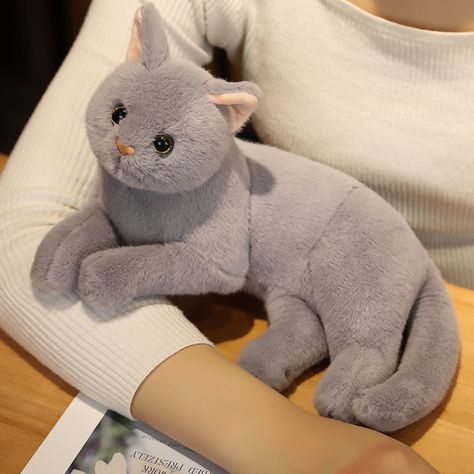 Realistic Cat Plush, Yellow Kittens, Cat Stuffed Animal, Chat Kawaii, Kitten Toys, Cat Themed Gifts, Knitted Cat, British Shorthair Cats, Cat Plush Toy