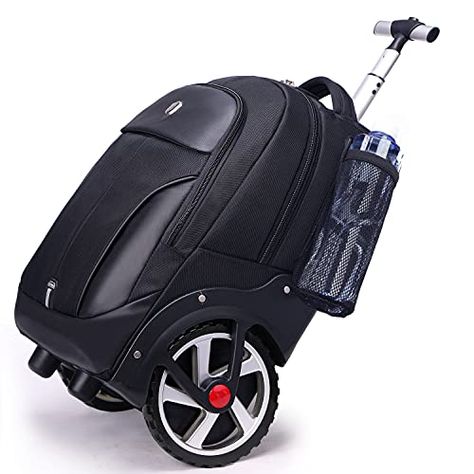 Rolling Backpack, Waterproof Backpack with Wheels for Business, College Student and Travel Commuter, Carry on Backpac... Travel Backpack With Wheels, Carry On Backpack, Backpack With Wheels, Suitcase Bag, Rolling Backpack, Trolley Bags, Luggage Backpack, Big Wheel, Waterproof Backpack