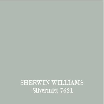 Sherwin Williams Silvermist paint color is a lovely duck egg blue green paint perfect for French country and timeless interiors. #paintcolors #sherwinwilliams #silvermist #bluegreen #duckeggblue Silvermist Cabinets Sherwin Williams, Silvermist Paint Color, Silvermist Sherwin Williams Bathroom, French Green Color, Perfect Blue Green Paint Color, Silvermist Sherwin Williams Kitchen, Sherwin Williams French Country Colors, French Country Green Paint, Duck Egg Blue Paint Colors